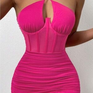 Chic Hot Pink Bodycon Dress